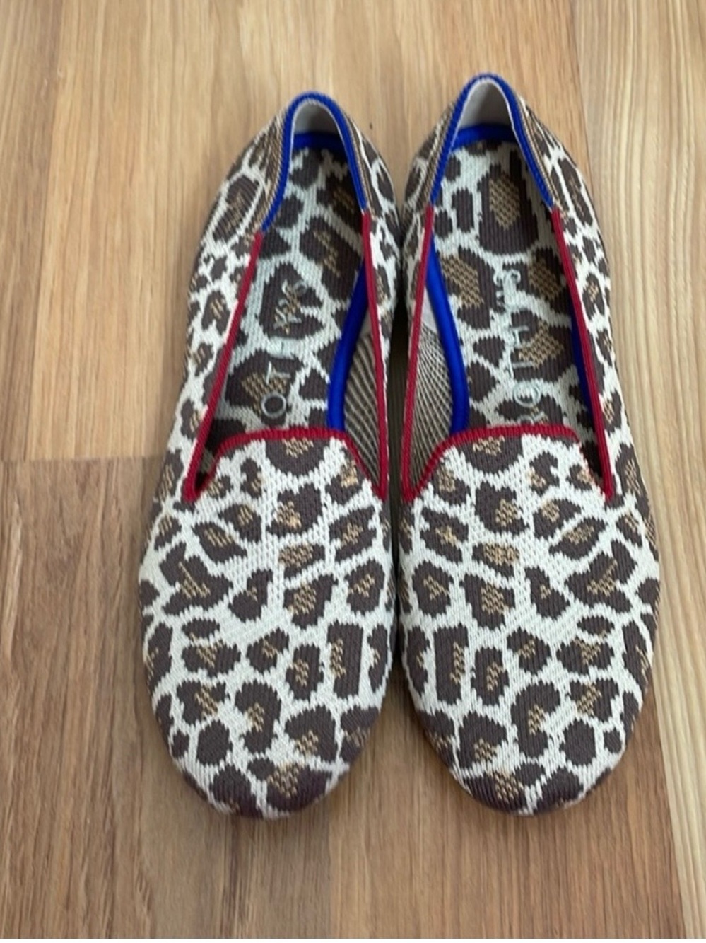 Leopard Print Slip-On Women's Flats - Brown/White